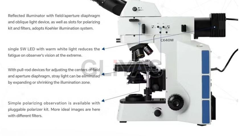 Trinocular Upright Metallurgical Microscope